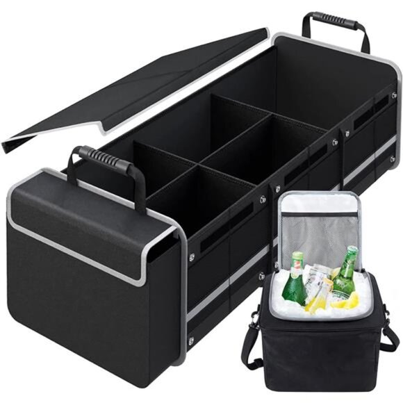 Car Trunk Organizer,Heavy Duty Collapsible Car Trunk Storage Organizer